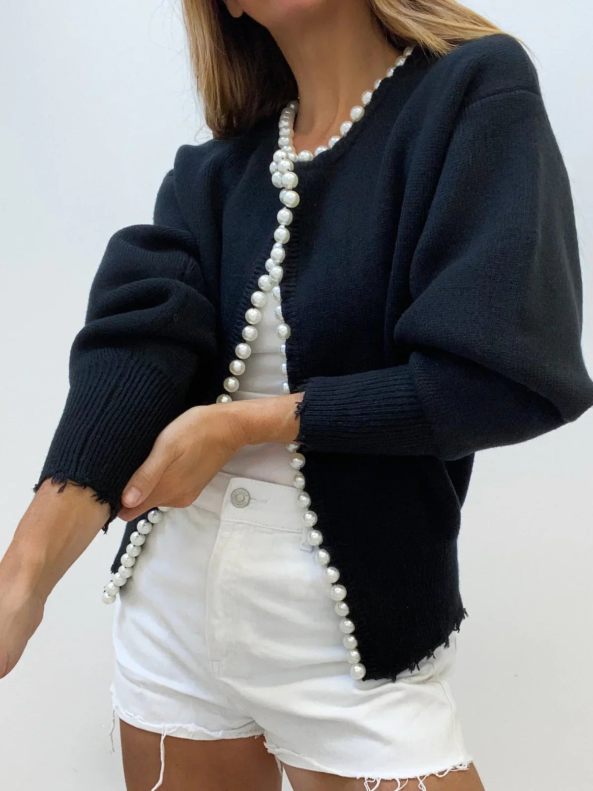 Nancy - Pearl Cardigan Olivia The Label Black XS