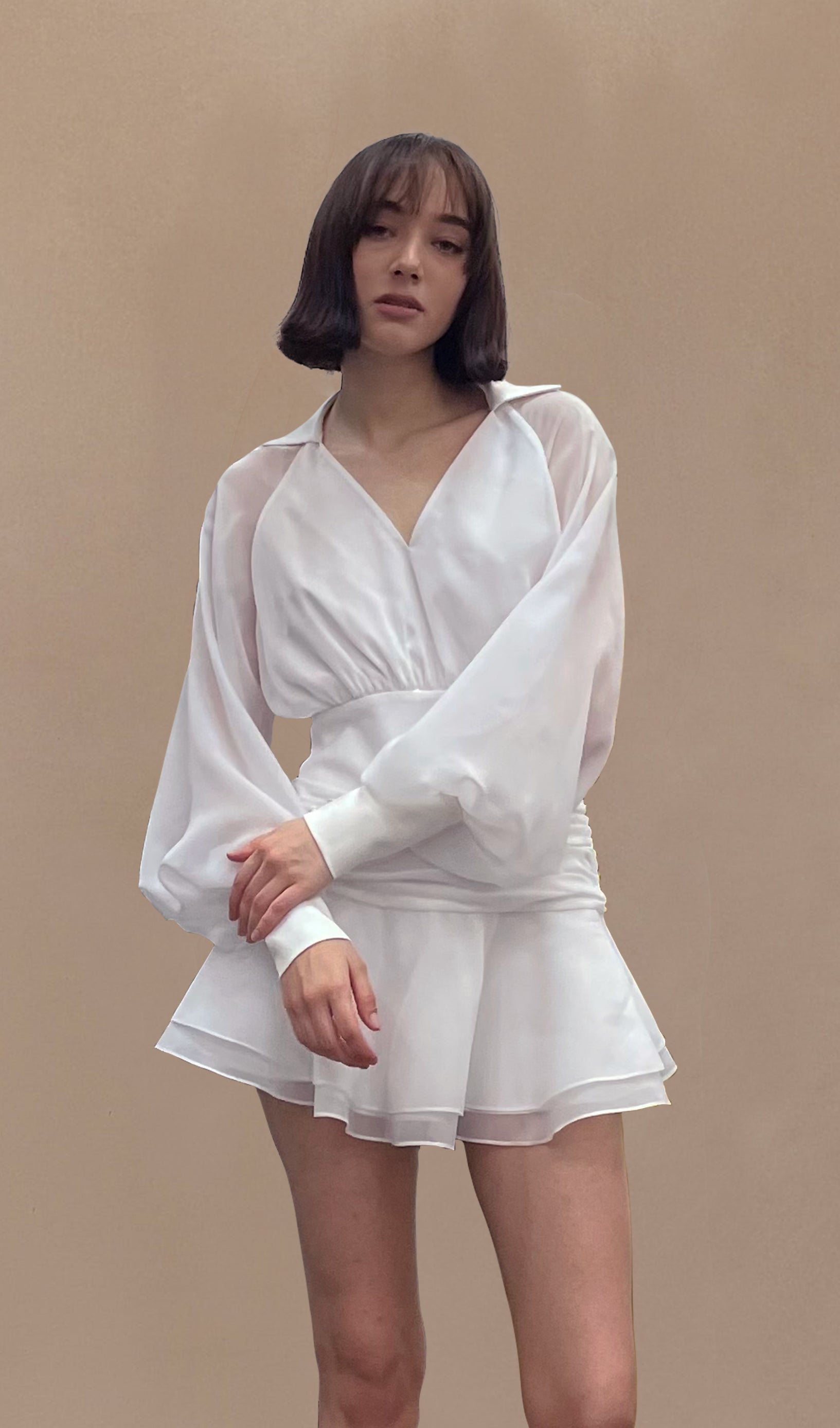 Leilani - Lantern Sleeve Mini Dress Olivia The Label