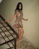 Brooklyn - High Neck Mini Dress Olivia The Label