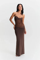 Zola - Detachable Straps Maxi Dress Olivia The Label Brown XS