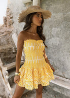 Anya - Ruffle Mini Dress Olivia The Label Yellow XS