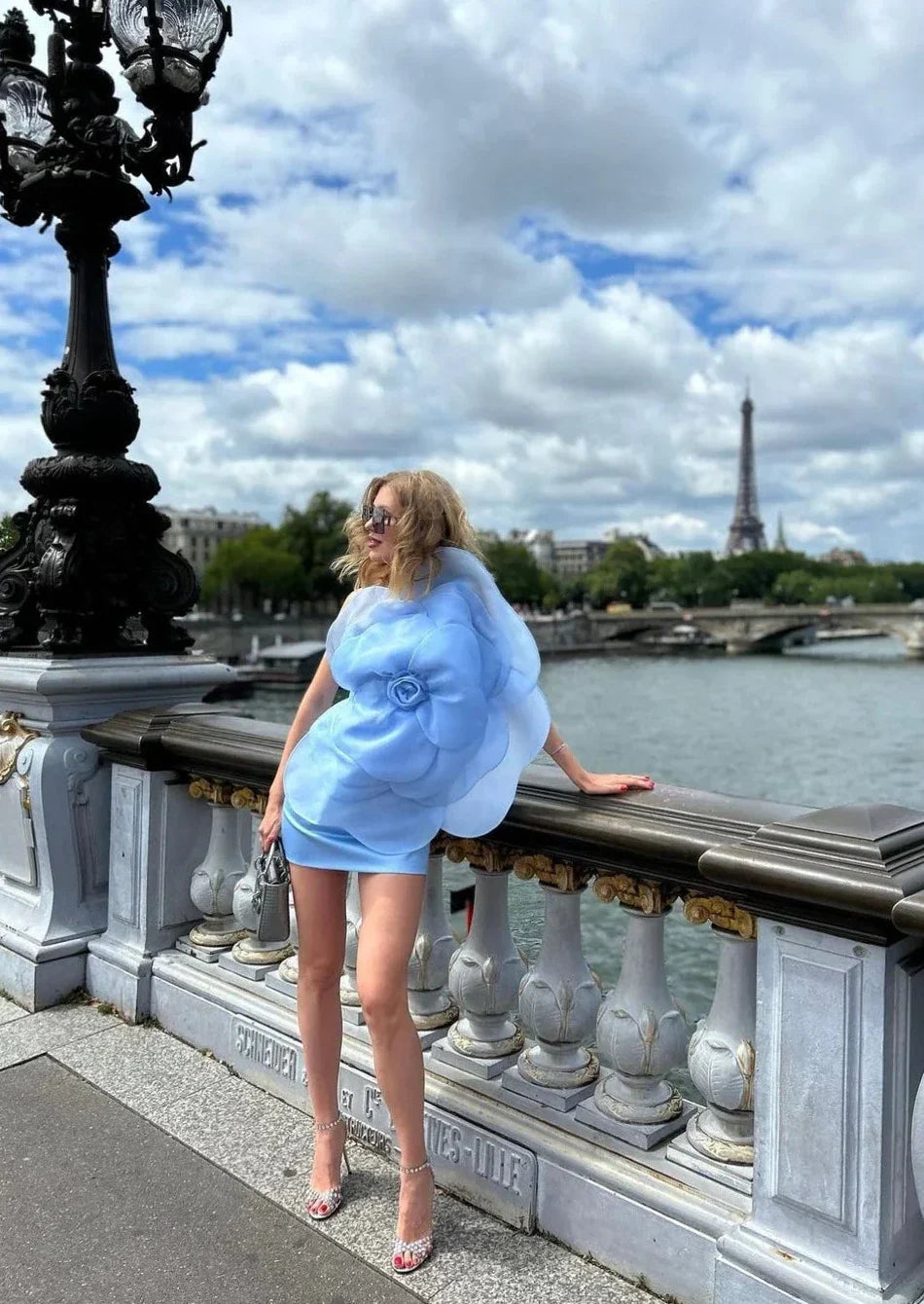 Bianca - Flower One Shoulder Mini Dress Olivia The Label