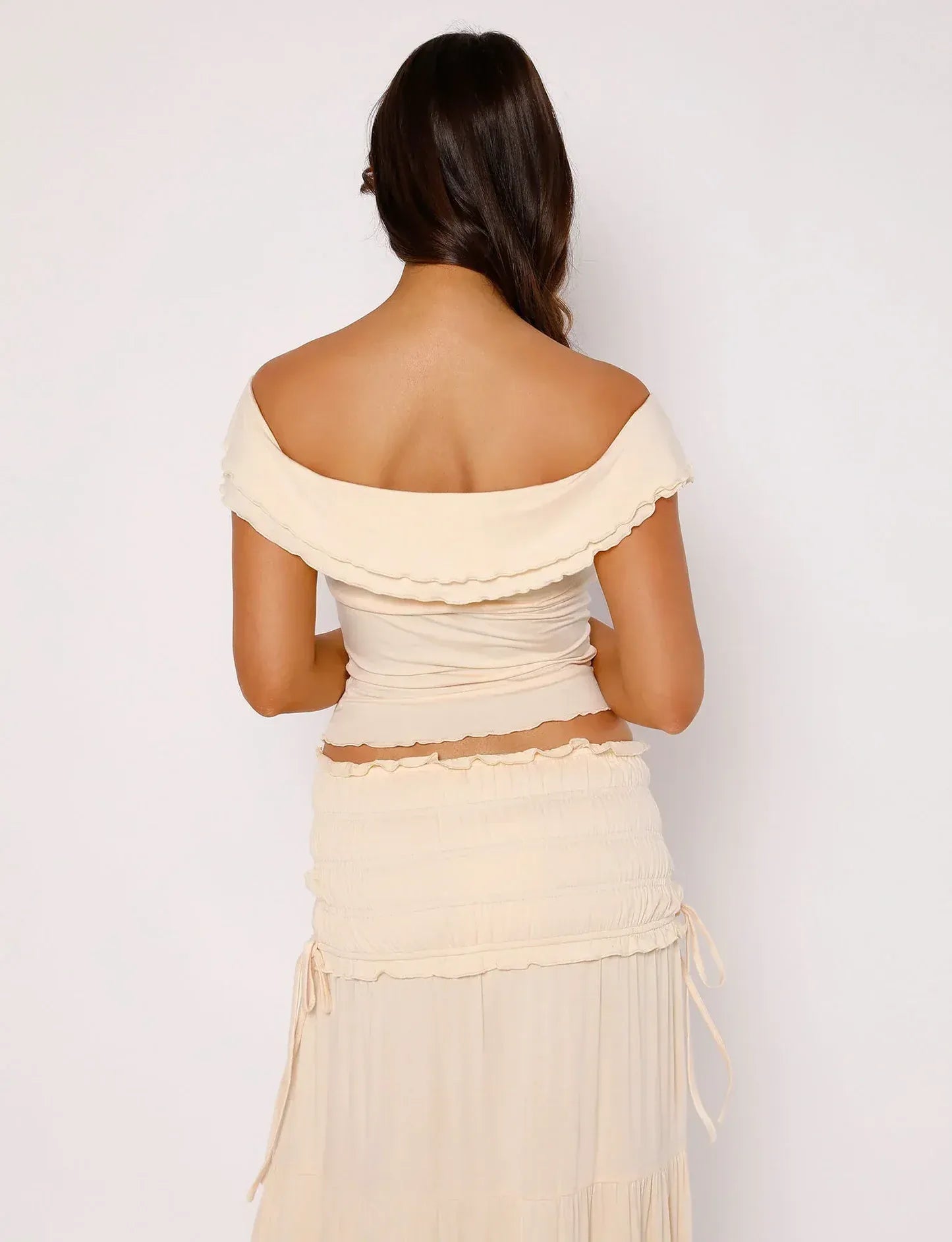 Lottie - Ruffled Top with Maxi Skirt Boho Set Olivia The Label