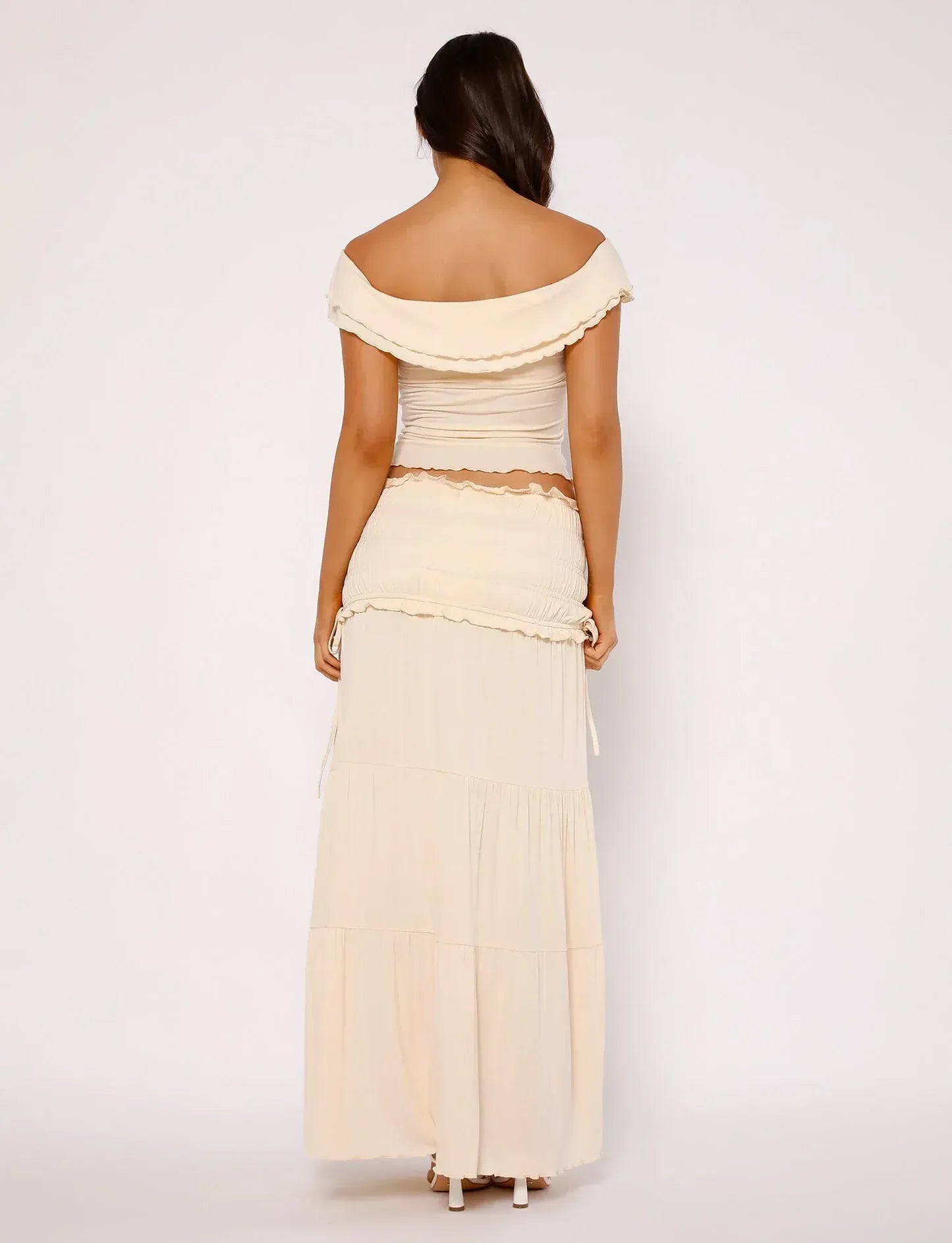 Lottie - Ruffled Top with Maxi Skirt Boho Set Olivia The Label