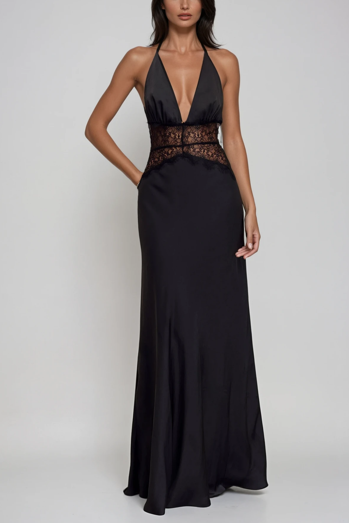 Noelle Plunge Maxi Dress Dresses Olivia The Label Black XS