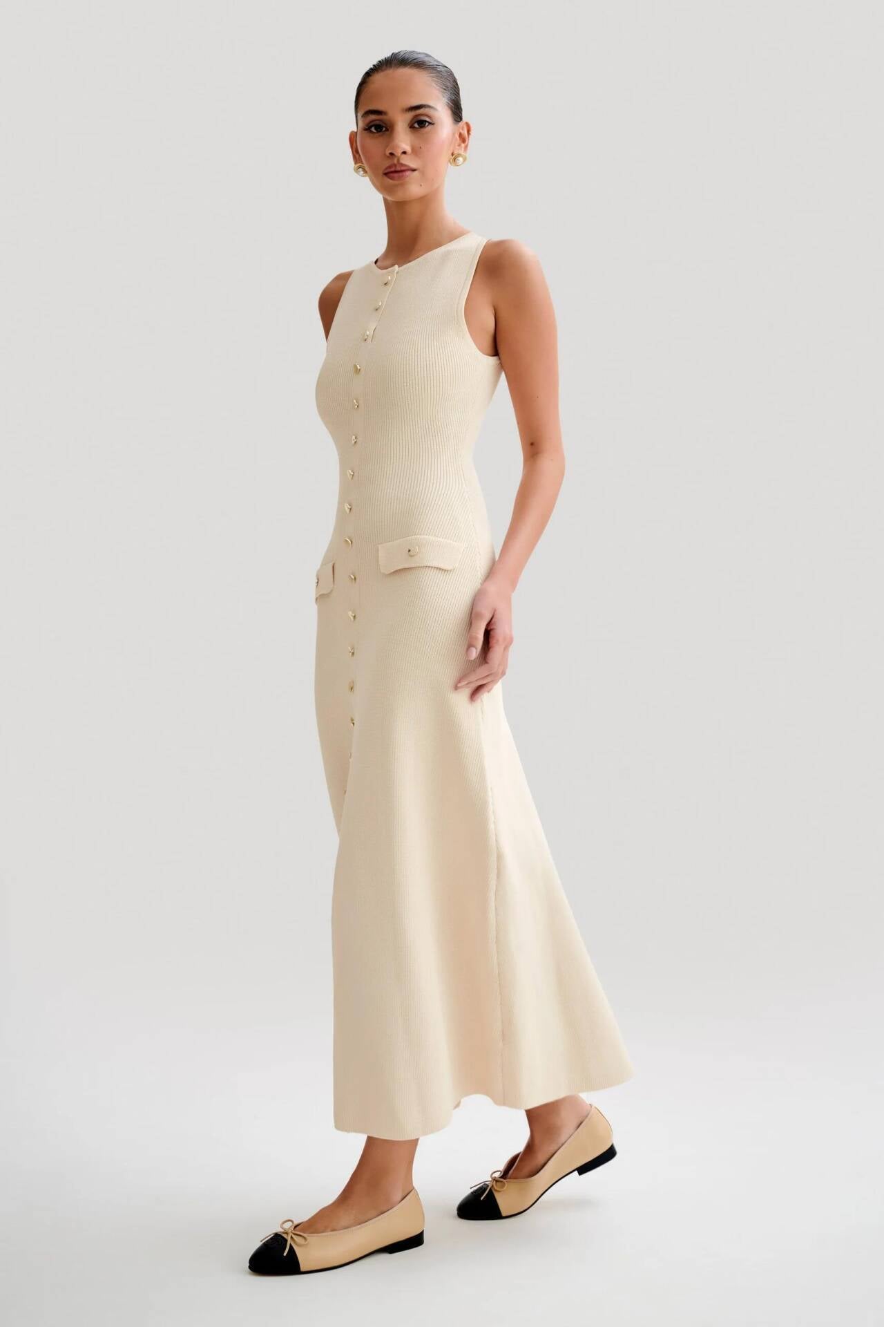 Fiona - Knit Sleeveless Maxi Dress Olivia The Label