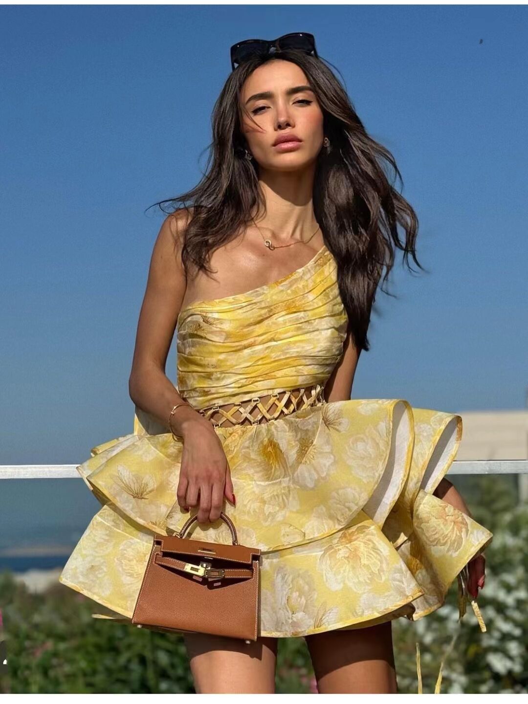 Daphne - Floral One Shoulder Mini Dress Olivia The Label