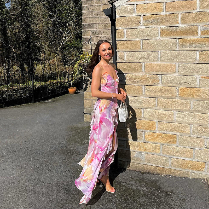 Maisie - Floral Ruffle Maxi Dress Olivia The Label