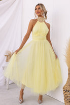 Sadie - Fancy Tulle Midi Dress Olivia The Label Yellow XS