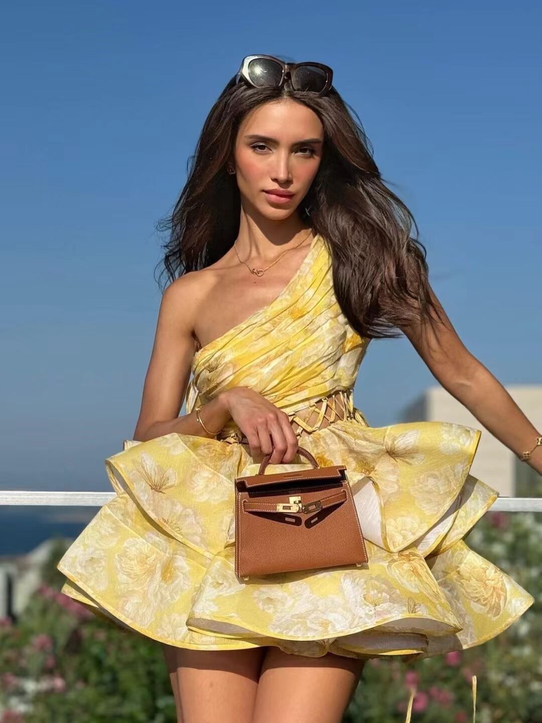 Daphne - Floral One Shoulder Mini Dress Olivia The Label