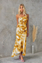 Andie - Floral Summer Midi Dress Olivia The Label Yellow XS