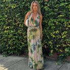 Soraya - Backless Halter Maxi Dress Olivia The Label Green XS