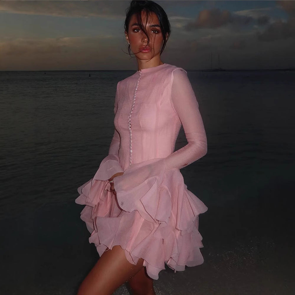 Junie - Blush Mini Dress Olivia The Label