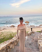 Nayara - Elegant Off Shoulder Maxi Dress Olivia The Label