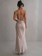 Skyla - Sleeveless Backless Maxi Dress Olivia The Label Apricot XS
