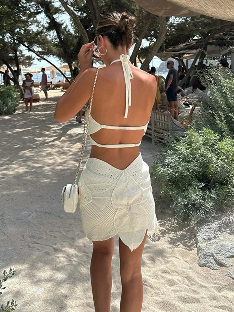 Quinnlee - Crochet Summer Mini Dress Olivia The Label