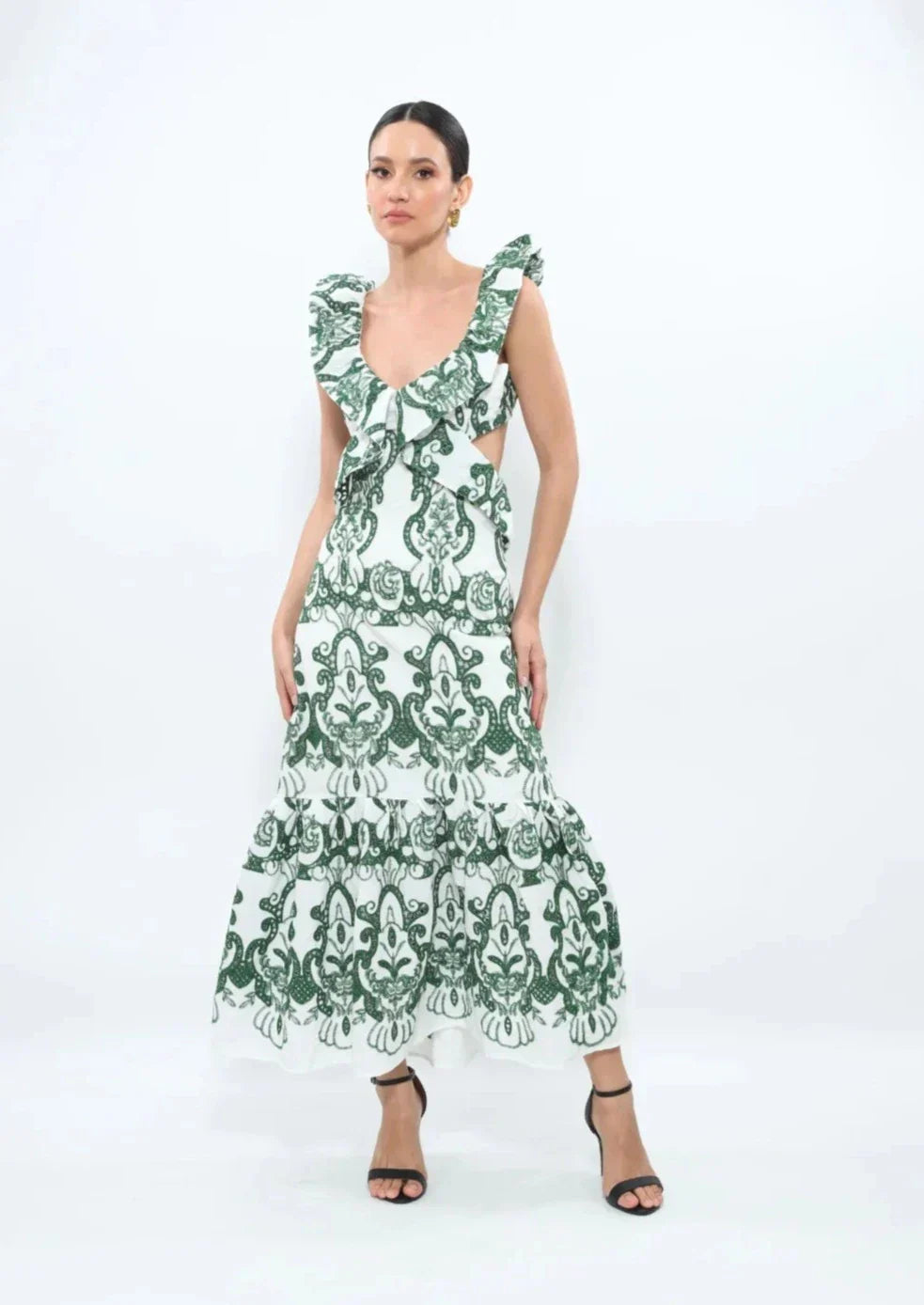 Kirra - Ruffled Maxi Dress Olivia The Label Green XS