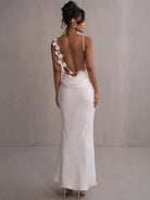 Skyla - Sleeveless Backless Maxi Dress Olivia The Label White XS