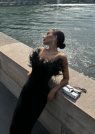 Anastasia - Luxurious Feather Maxi Dress Olivia The Label