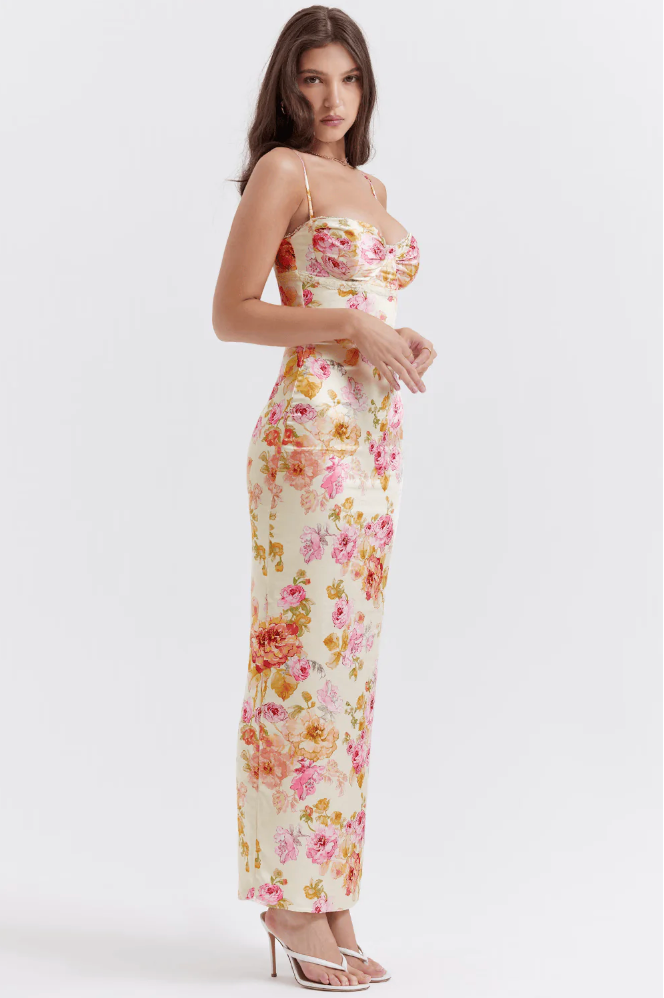 Cleo - Charming Floral Midi Dress Olivia The Label