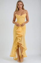 Audrey - Charming Ruffled Gown Olivia The Label Yellow XS