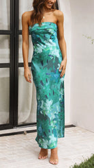 Rosalind - Chic Strapless Midi Dress Olivia The Label