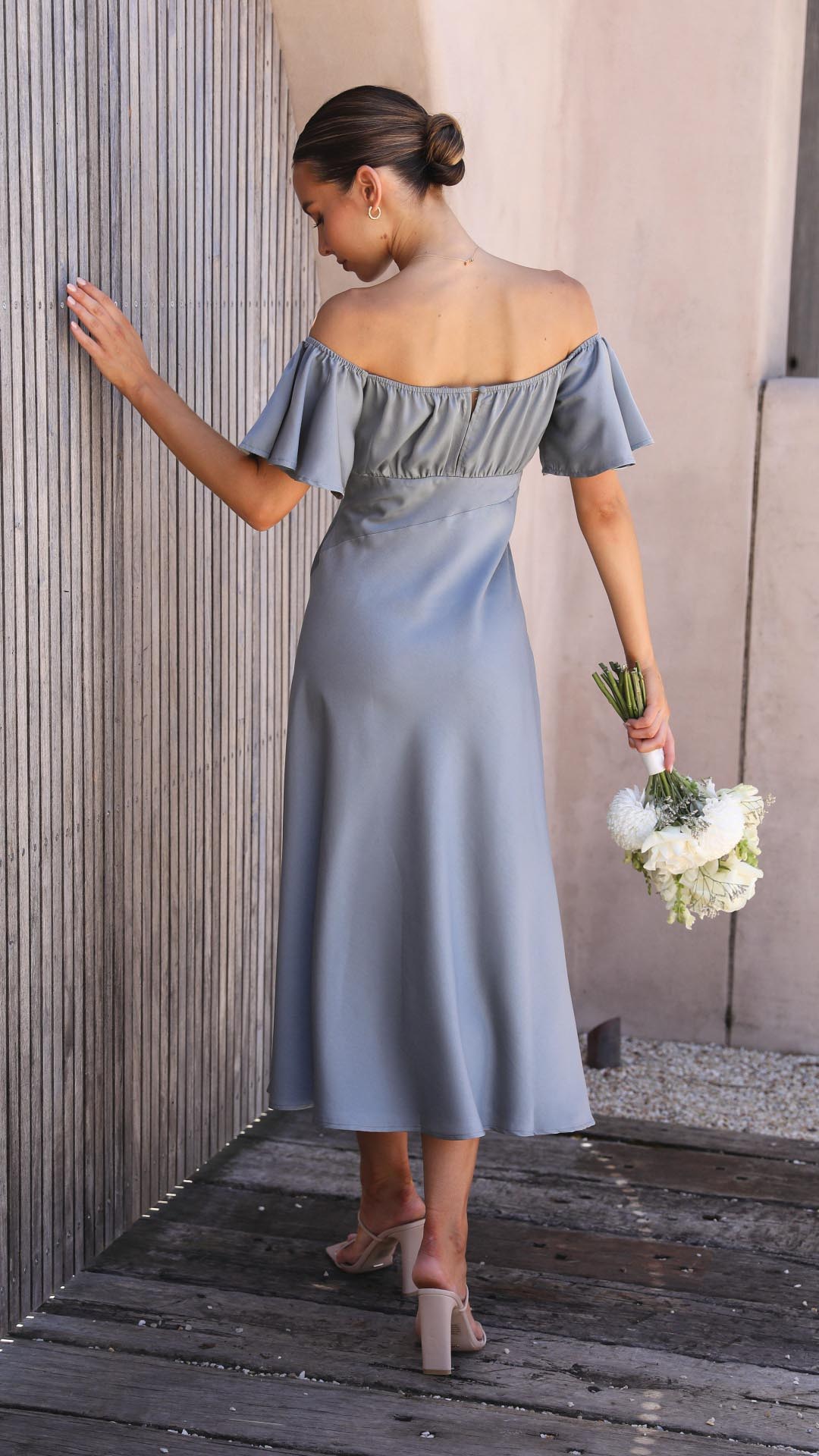 Nalani - Butterfly Sleeve Off-Shoulder Maxi Dress Olivia The Label