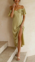 Nalani - Butterfly Sleeve Off-Shoulder Maxi Dress Olivia The Label