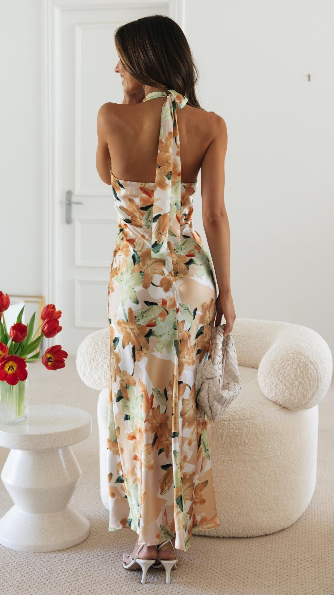Nola Floral Halter Maxi Dress Olivia The Label