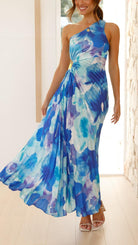 Remy - Floral Pleated One Shoulder Maxi Dress Olivia The Label