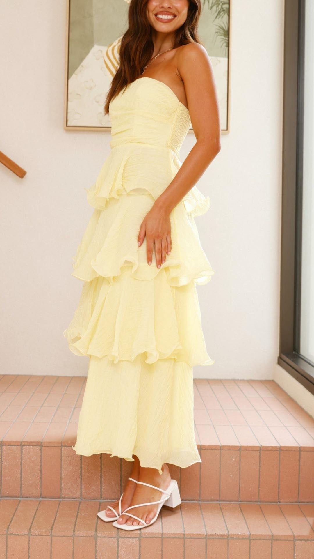 Lila - Tiered Ruffle Maxi Dress Olivia The Label