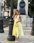 Jessica - Halter Sleeveless Midi Dress Olivia The Label Yellow XS