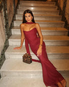 Rosie - Strapless Bodycon Maxi Dress Olivia The Label Burgundy XS