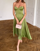 Sabrina - Strapless Elegant Midi Dress Olivia The Label