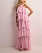 Amira - Ruffle Backless Maxi Dress Olivia The Label