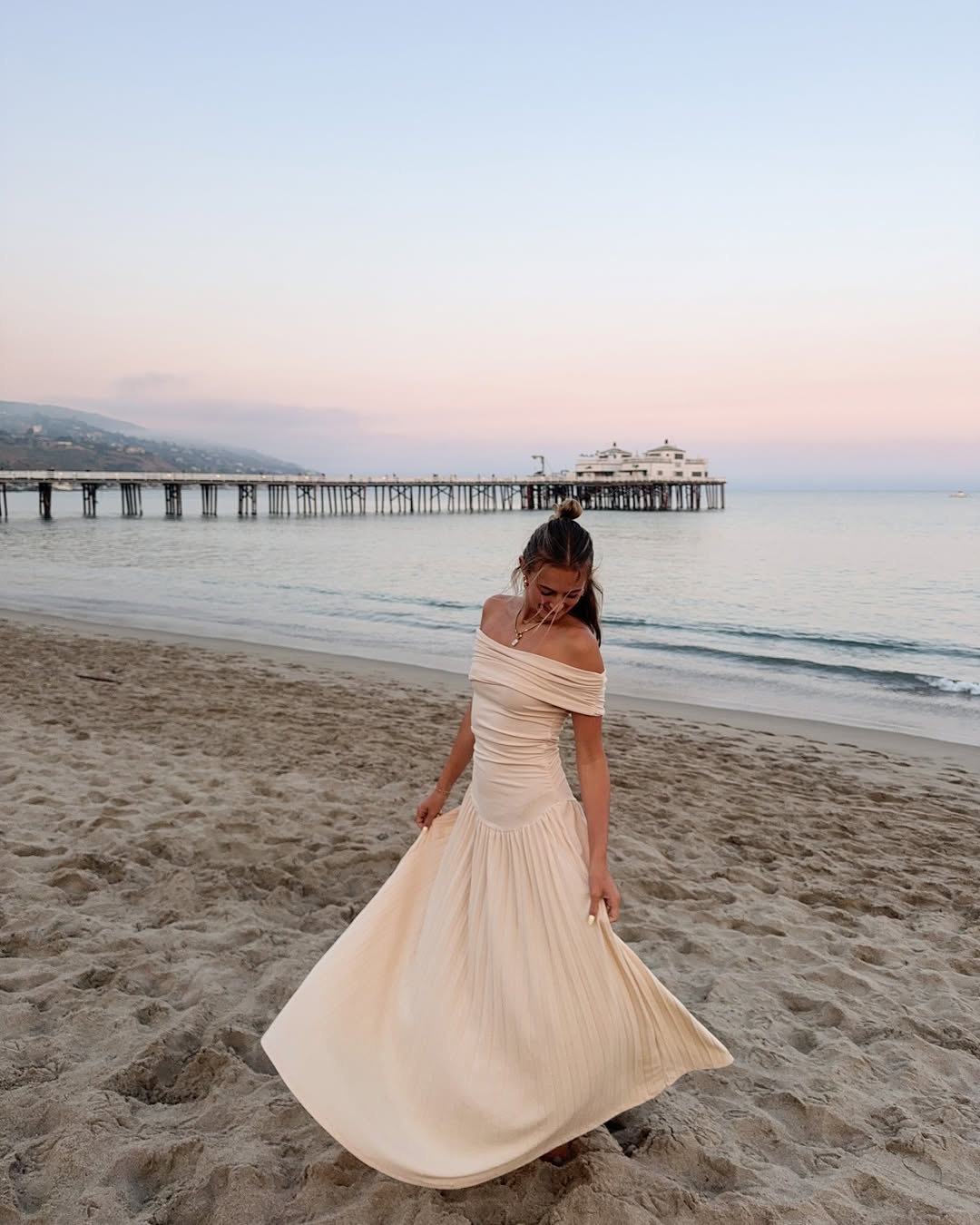 Norah - Off Shoulder Pleated Maxi Dress Olivia The Label