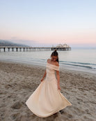 Norah - Off Shoulder Pleated Maxi Dress Olivia The Label