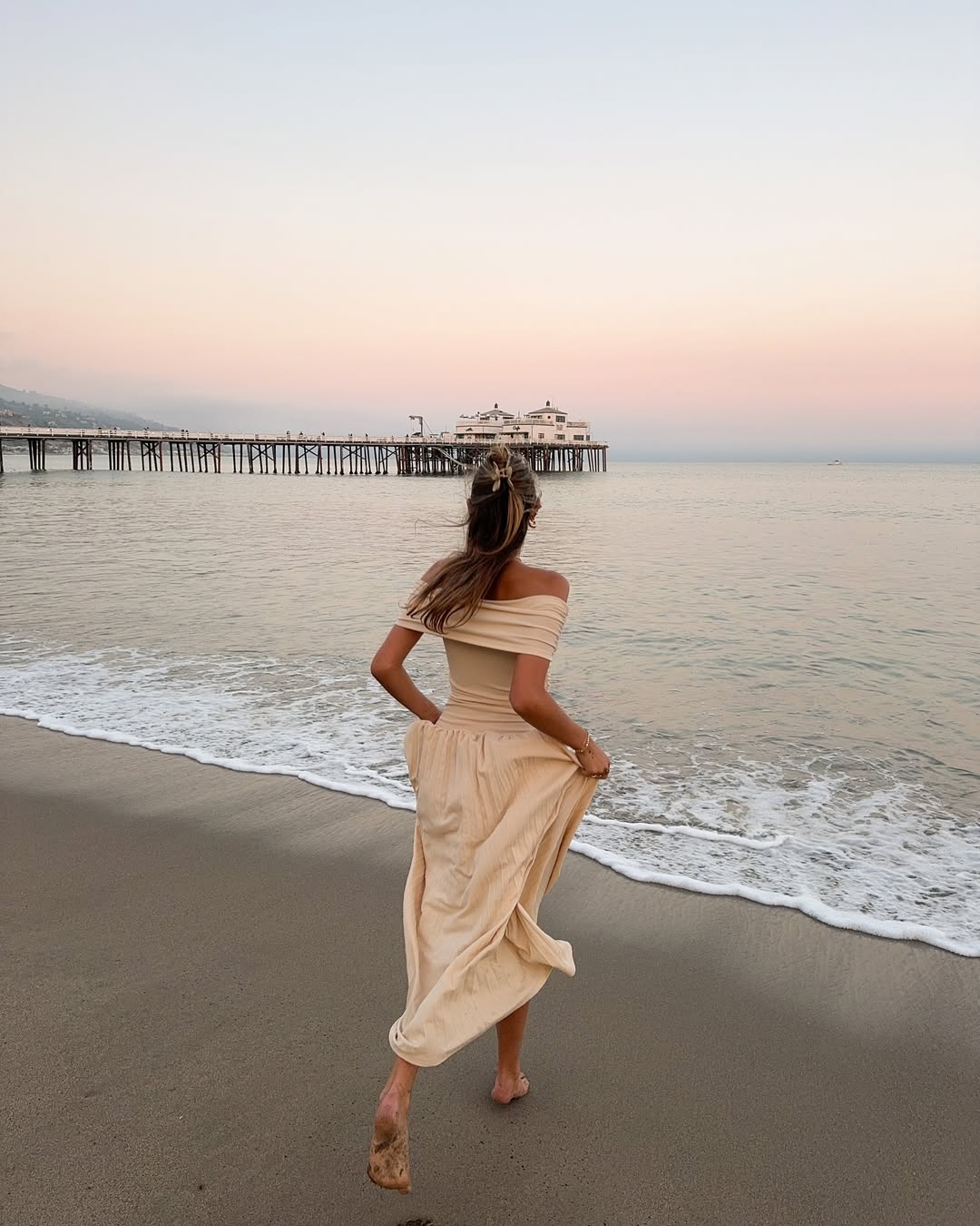 Norah - Off Shoulder Pleated Maxi Dress Olivia The Label