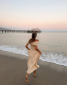 Norah - Off Shoulder Pleated Maxi Dress Olivia The Label