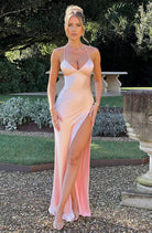 Eliza - Satin Maxi Dress Olivia The Label Pink XS