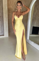 Eliza - Satin Maxi Dress Olivia The Label Yellow XS