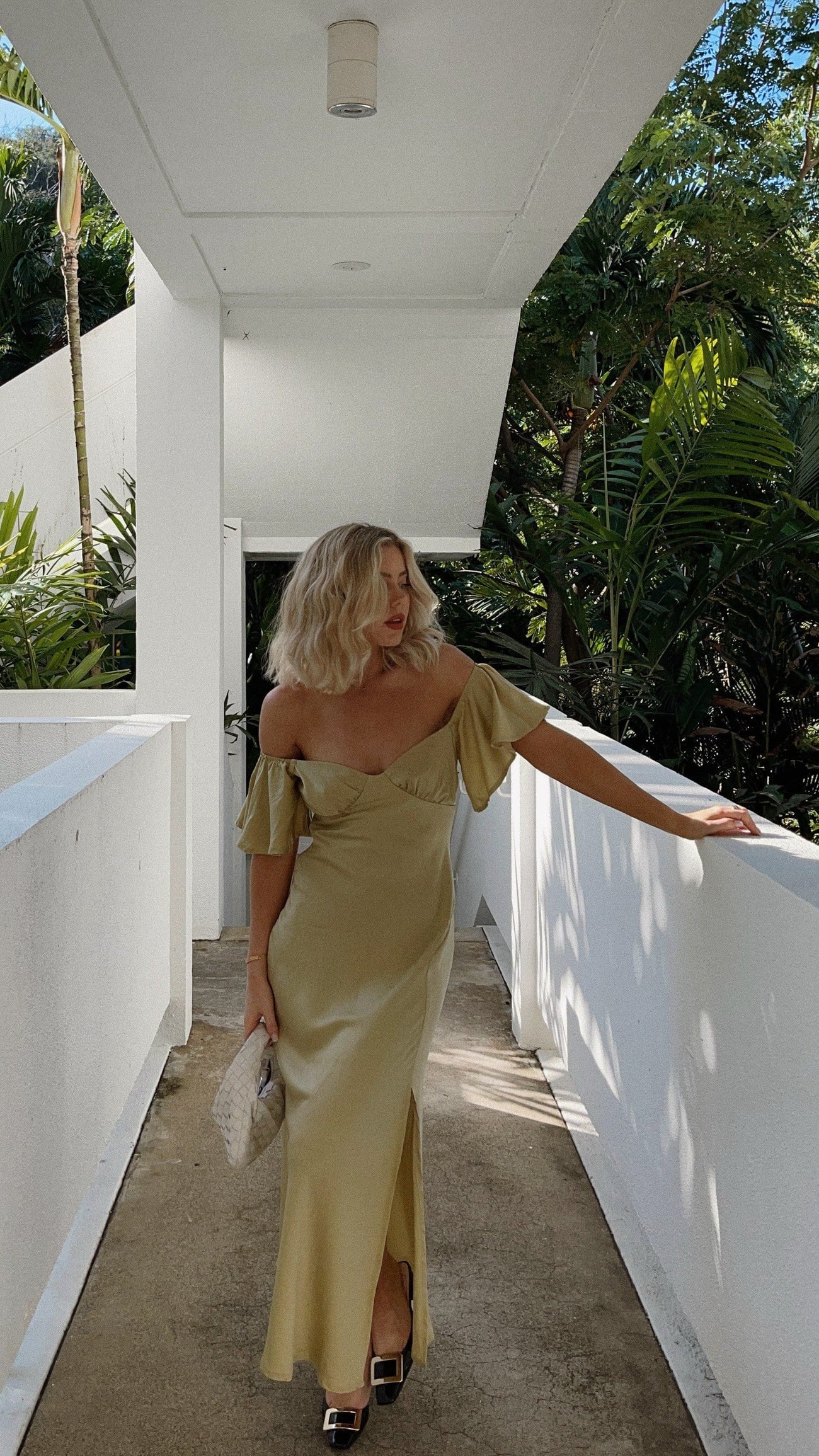 Nalani - Butterfly Sleeve Off-Shoulder Maxi Dress Olivia The Label