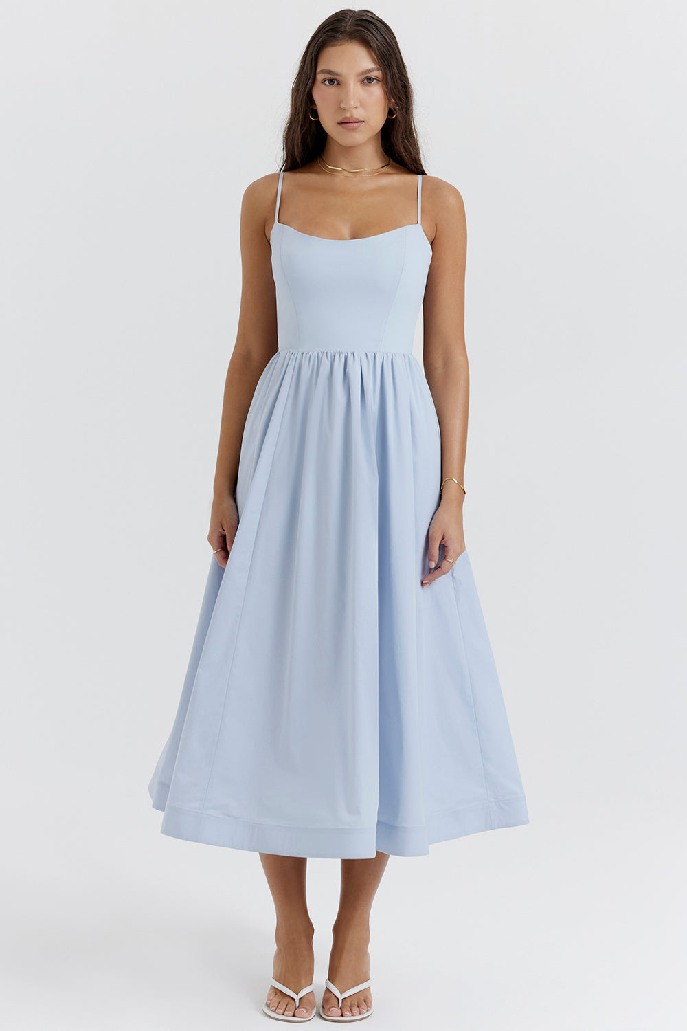 Jenna Elegant Midi Dress Olivia The Label Blue XS