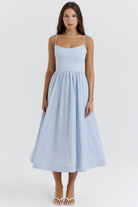 Jenna Elegant Midi Dress Olivia The Label Blue XS