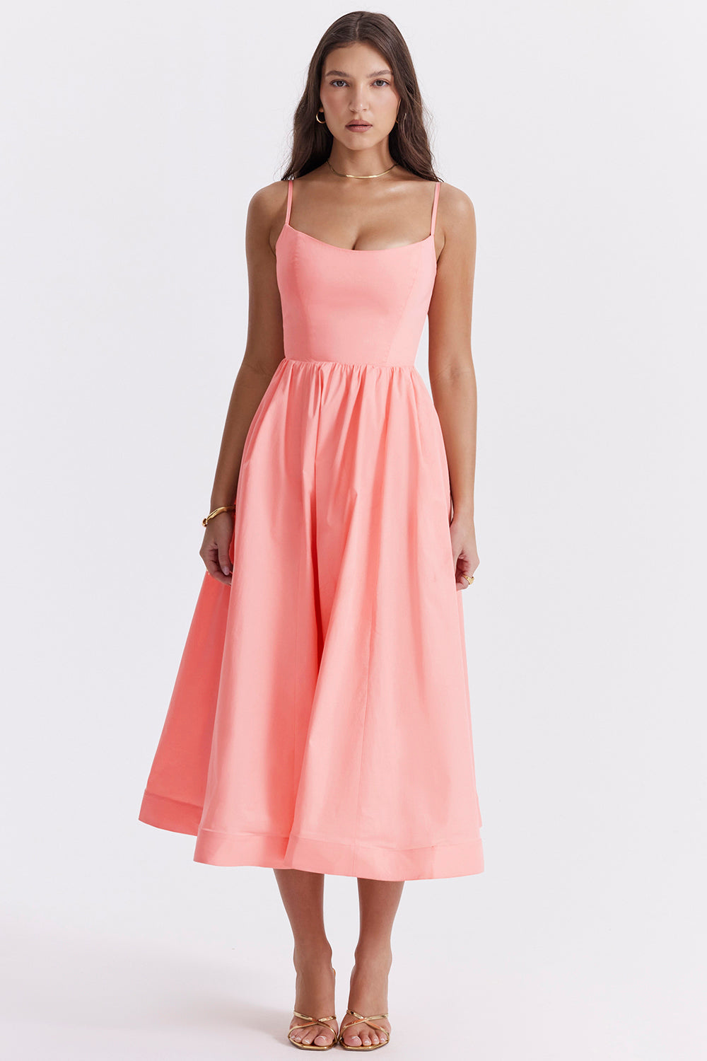 Jenna Elegant Midi Dress Olivia The Label Pink XS