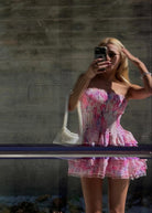 Amelie - Strapless Floral Mini Dress Olivia The Label