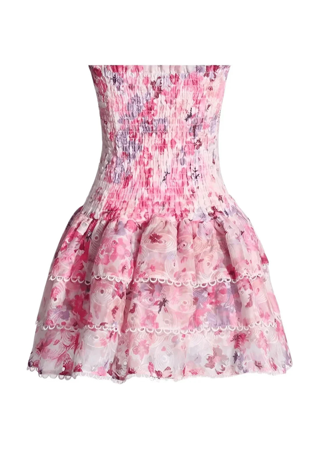 Amelie - Strapless Floral Mini Dress Olivia The Label