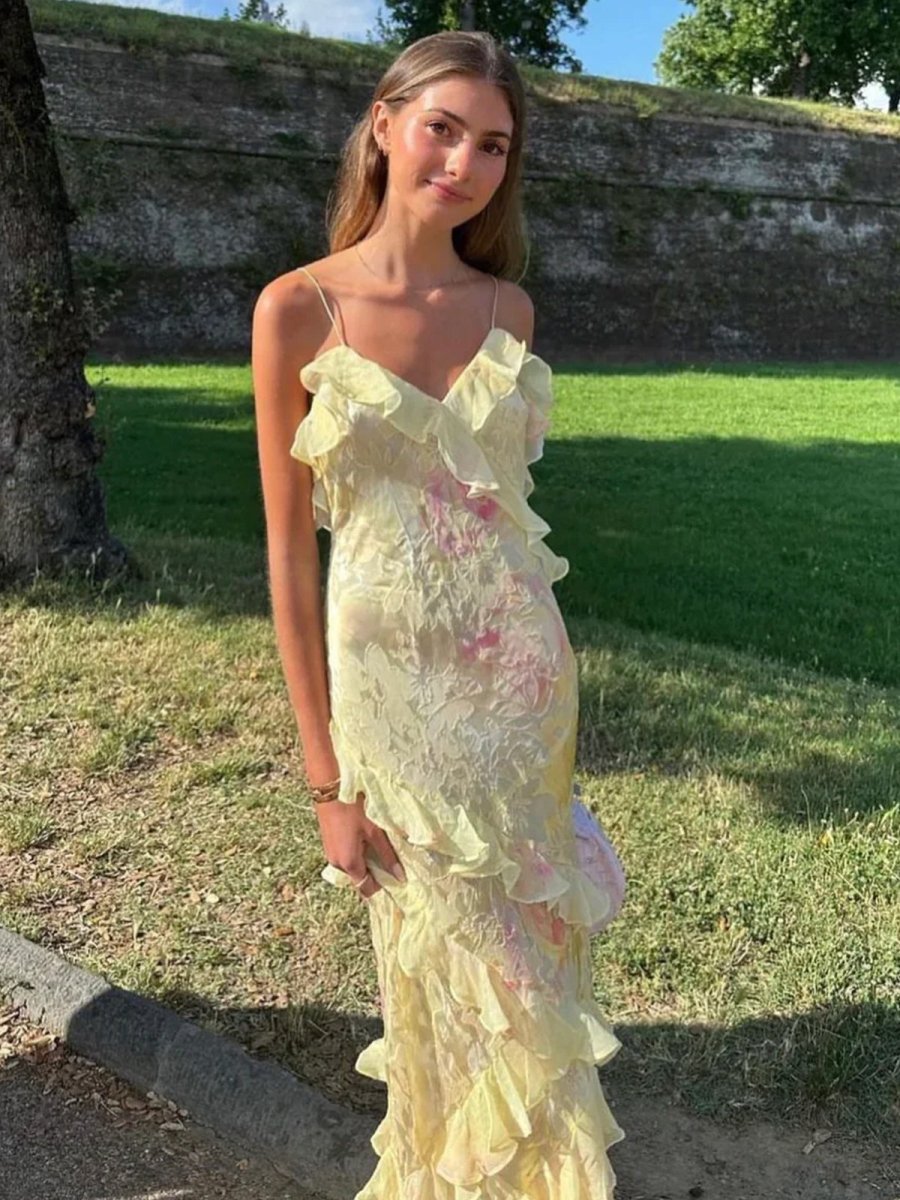 Cassidy - Charming Ruffle Maxi Dress Olivia The Label